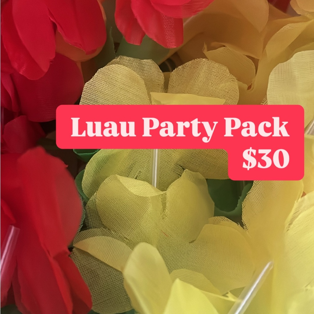 Luau Party Pack with Red and Yellow Flowers